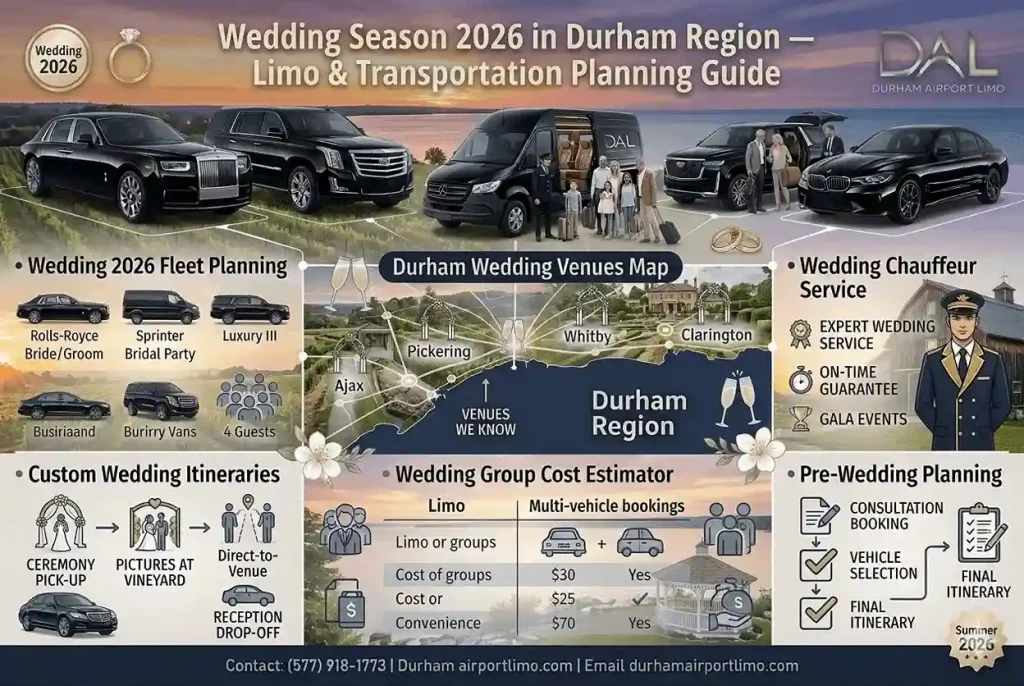 Wedding Season 2026 in Durham Region: Limo & Transport Guide