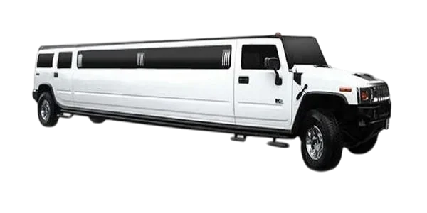 Iconic white Hummer stretch limousine